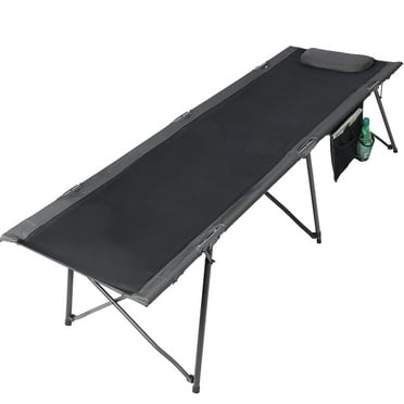 PORTAL Folding Camping Cot for Adults, 80” Extra Length Travel Cot with Pillow, Outdoor Sleeping Cots with Side Pockets and Carry Bag, Support 300 Lbs