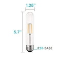 thumbnail image 3 of Luxrite Vintage T9 LED Tube Light Bulbs 60W Equivalent, 2700K Warm White, 550 Lumens, Dimmable, 5W, E26 Base (6 Pack), 3 of 5