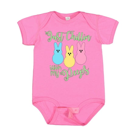 

Inktastic Funny Easter Just Chillin with My Peeps Gift Baby Boy or Baby Girl Bodysuit