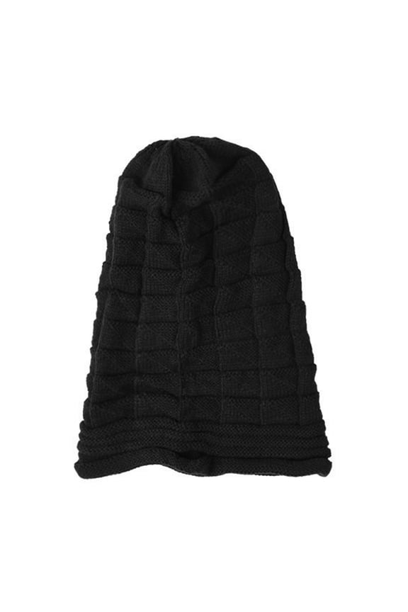 Knitted Hat Pleated Slouchy Baggy Solid Color Stretchy Cold Resistant Woolen Yarn Autumn Winter Women Beanie Skull Cap for Outdoor