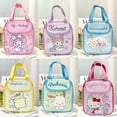 thumbnail image 2 of Cartoon Cinnamoroll Melody Kuromi Cute Kitty Lunch Box Bag Insulated Cooler Handbag Tote Handbag Waterproof, 2 of 13
