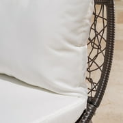 Kinston Outdoor Wicker Daybed with Cushion, Multibrown, White