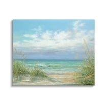 Sea Shoreline Horizon Scenery Coastal Painting Gallery Wrapped Canvas Print Wall Art