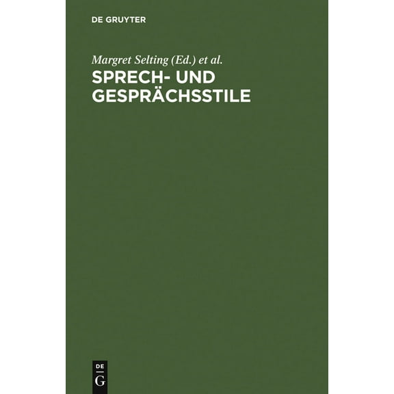 Sprech- Und Gesprächsstile, (Hardcover)