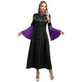 thumbnail image 2 of iiniim Women's Rhinestones Trim Clergy Church Choir Robe Button Loose Maxi Dress Priest Pulpit Robes Purple M, 2 of 7