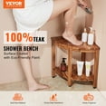 thumbnail image 3 of Solid Teak Wood Shower Seat, Corner Design, 18.5" Tall, 15.5" Wide, Heavy-Duty 500LB - Bathroom & Outdoor Shower Stool, 3 of 10