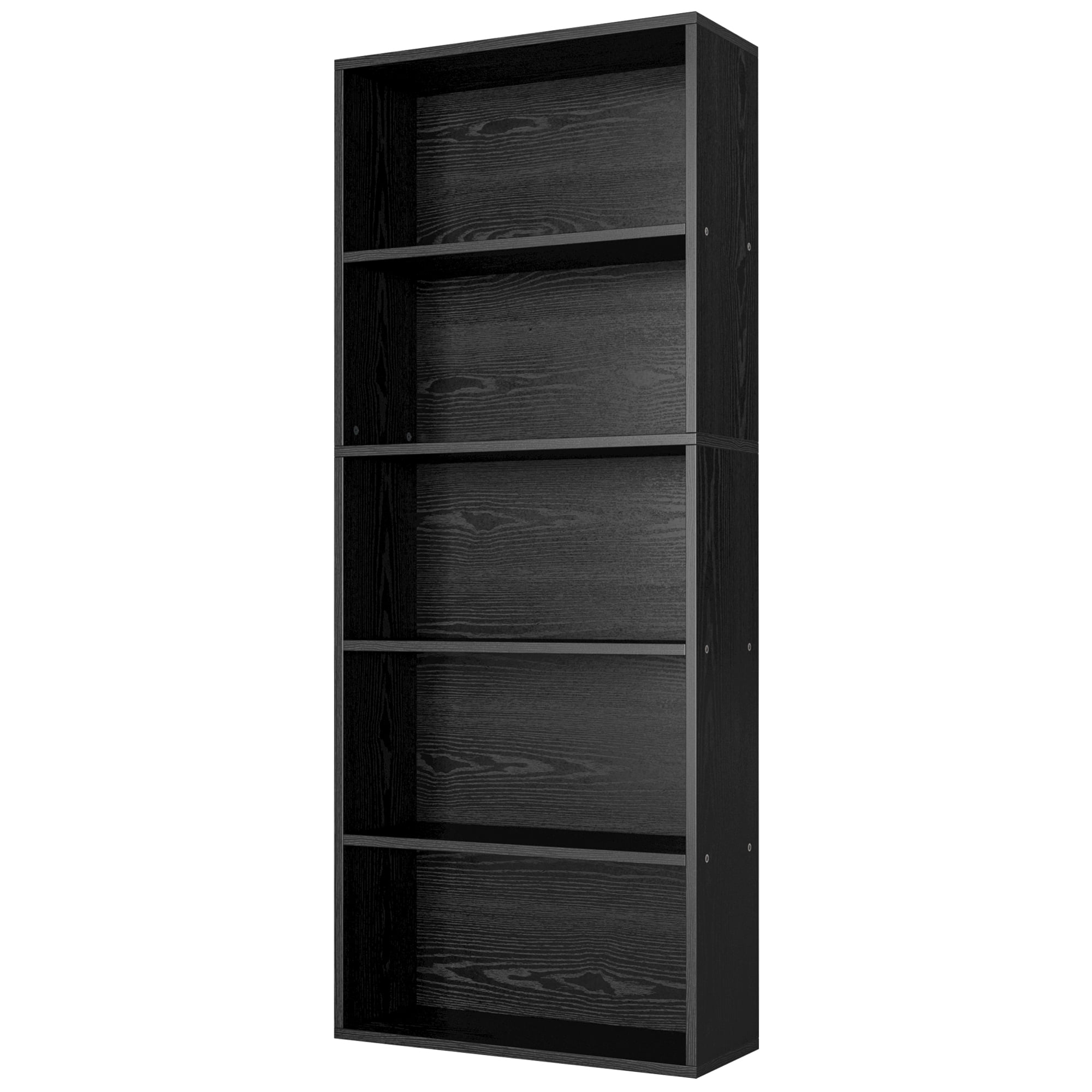 IRONCK 5 Shelf Bookcase, Free Standing Display Storage Bookshelf for Home Office, Black