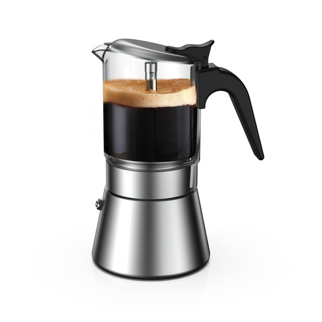 Máquina de café espresso SIXAQUAE Moka, estufa de inducción, 240 ml (6 tazas)