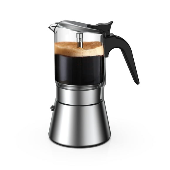 Máquina de café espresso SIXAQUAE Moka, estufa de inducción, 240 ml (6 tazas)
