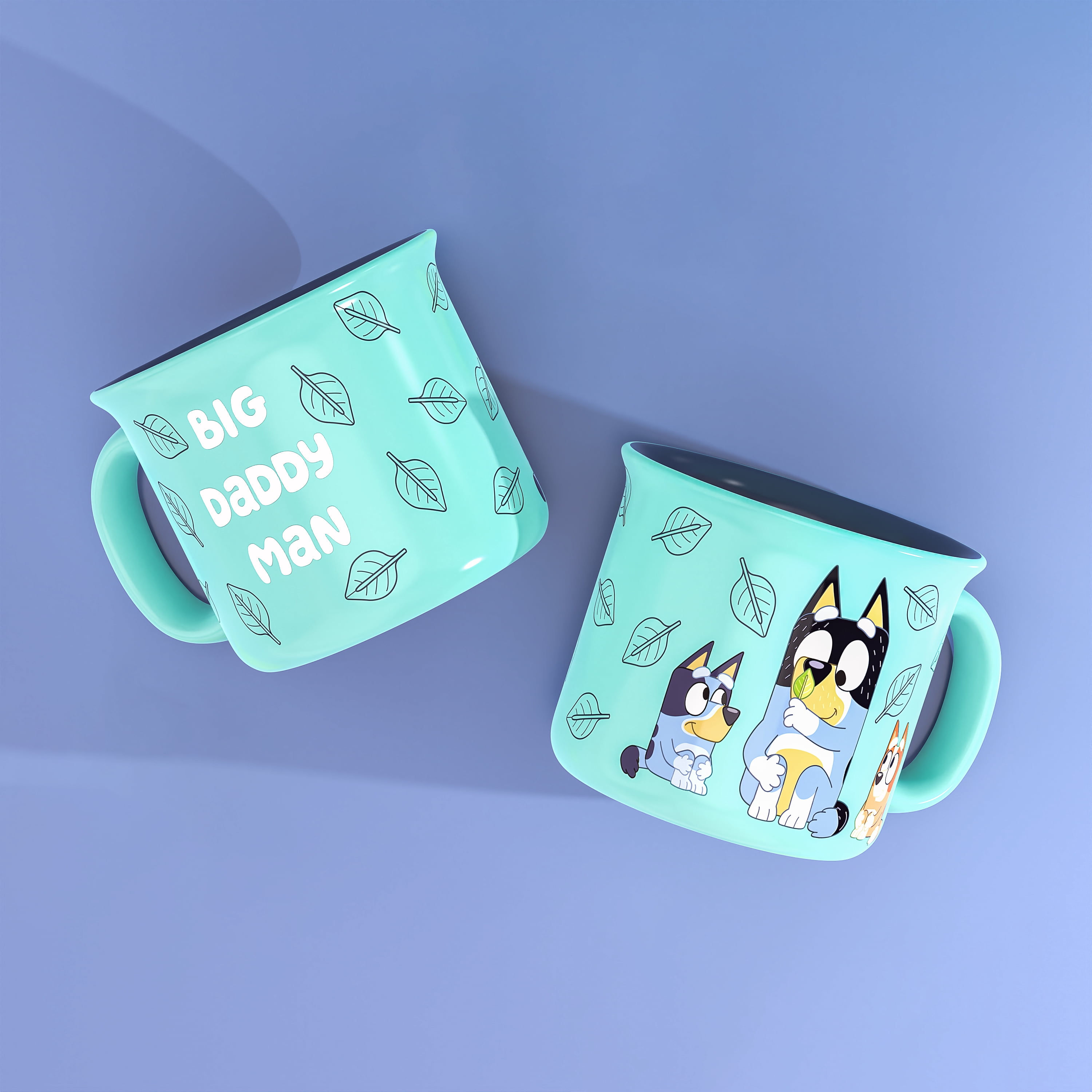 Zak Designs 16oz Bluey Camper Ceramic Mug with Handle, Blue