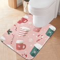 thumbnail image 2 of Yayeee Bath Rugs for Bathroom Floor Set of 2 Non Slip Fluffy Soft Absorbent Mat, Pink Christmas Cups, 2 of 7