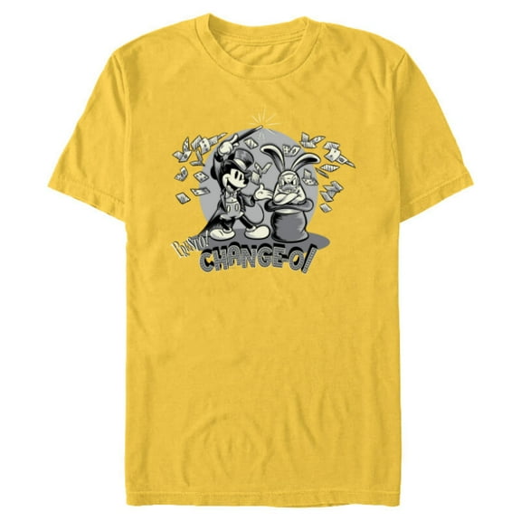 Disney Mickey Mouse Vintage Presto Change-O - Short Sleeve Blended T-Shirt for Adults - Customized-Yellow
