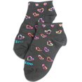 thumbnail image 3 of Tic Tac Toe Girls Ankle Socks 31832-XX-Large (black hearts), 3 of 3
