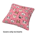 thumbnail image 3 of Throw Pillow Covers, Abstract Cute Cat Face Pink Soft Square Pillow Cases with Invisible Zipper for Couch Bed Sofa, Farmhouse Fall Home Decor 16"x16", 3 of 7