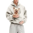thumbnail image 6 of Unisex Cat Pouch Hoodie Fleece Sherpa Dog Sweatshirts Kangaroo Pocket Pet Carrier Holder, 6 of 7