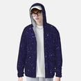 thumbnail image 2 of Fotbe Glittering Purple Starfield Chaqueta con Protección Solar UPF 50+ para Hombre y Mujer, Camisa con Capucha y Bolsillos-3X-Large, 2 of 7