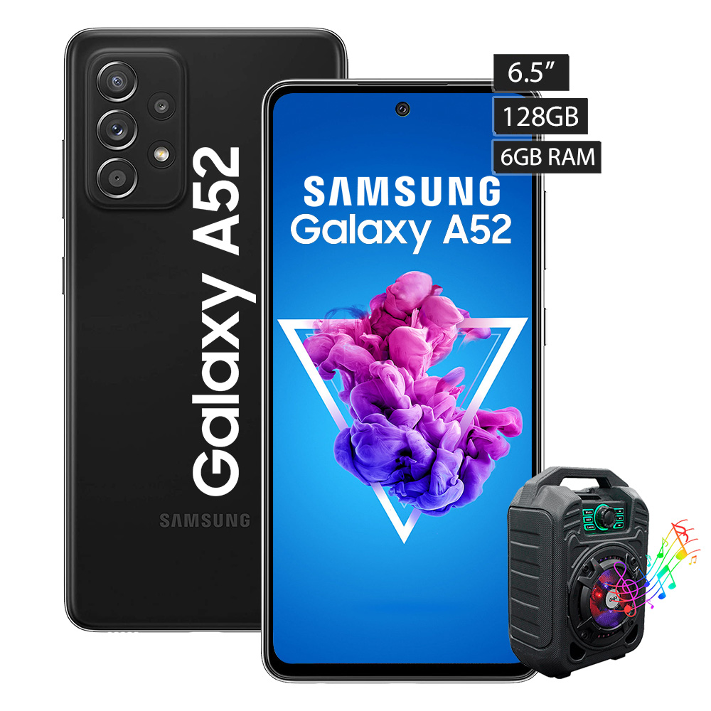 Smartphone Samsung Galaxy A52 128GB 6GB - Negro más Bocina