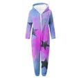 thumbnail image 5 of ATOGUTA Girls Boys Unisex Kids Fleece Hooded Jumpsuits Long Sleeve Rompers Sleepwear Outfits Size 5T-15, Purple, 5 of 6