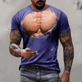 thumbnail image 2 of Camisetas de Manga Larga de los Hombres Muscle Print Graphic Tee, Sudadera de Cuello de la Tripulación Casual para Al Aire Libre, Vacaciones Y Verano Diario de Primavera, 2 of 6
