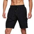 thumbnail image 1 of Ketyyh-chn99 Men's Swim Shorts Pants Men's Cargo Shorts Casual Drawstring Shorts with Pockets Workout Golf Short Gym Stretch Summer Beach Shorts Black,L, 1 of 5