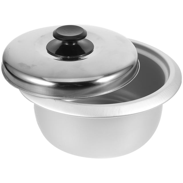 KONTONTY 1Set Electric Cooker Inner Pot for Rice Cooking Round Shape Iron Material Silver Color 2L Capacity