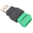 thumbnail image 3 of 2 Pack USB Terminal Block Adapter USB 2.0 Type A Male Female Plug to 5 Pin Screw Terminal Block Connector, DIY Solderless 5P Screw Replacement Jack for Cable Charging Data Transfer, 3 of 8