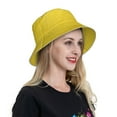 thumbnail image 4 of Yiaed Yellow Glitter Print Reflective Stripe Bucket Hat Unisex Funny Outdoor Fisherman Cap Beach Sun Hat, 4 of 5