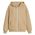 thumbnail image 6 of Enjoytime Womens Zip Up Hoodies Long Sleeve Solid Hooded Jacket Fall Fashion Comfy Casual Sweatshirt with Pockets, 6 of 7