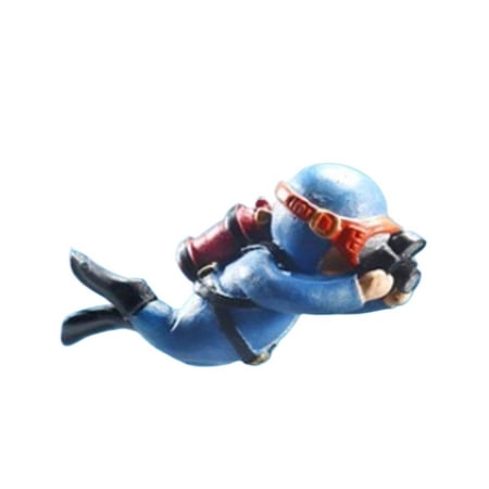 Mini Kawaii Aquarium Decoration Landscaping Decoration Fish Tank Accessories Ornament Fish Tank Decoration Aquarium Ornaments Diver Ornaments Floating Frogman BLUE CAMERA