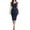Blue, variant on kamemir Women's Elegant Floral Lace Fixed V Neck Fluttering Short Sleeves Knee Length Dress(Blue,L)
