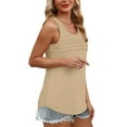thumbnail image 4 of Timegard Womens Tank Tops Ruched Round Neck Comfy Blouse Sleeveless Solid Color Loose Tee Shirts Tops, 4 of 9