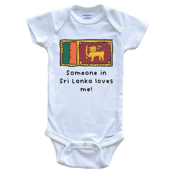 Someone in Sri Lanka Loves Me Sri Lankan Flag Cute Baby Bodysuit