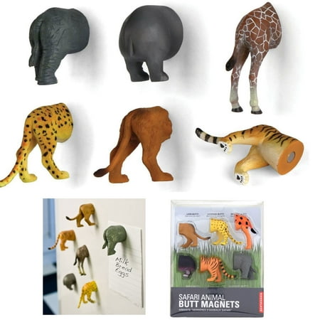 6 Refrigerator Magnets Safari Gift Set Home Decoration Novelty Animal Butt