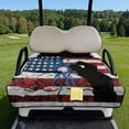 thumbnail image 2 of COEQINE Golf Cart Seat Covers Blanket, Travel Sports Cart Seat Cushion Covers for 2 Person Seats Club Car, Universal Golf Accessories for Summer or Winter, Golfer American Flag, 2 of 8