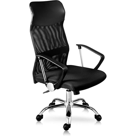 Silla de Oficina Ejecutiva Stay Elit Reclinable con Malla y Altura Ajustable Negro Grande Minimalista
