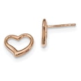 thumbnail image 1 of 14k Rose Gold Heart Earrings Ball Button Love, 1 of 6