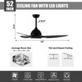 thumbnail image 2 of 52" Industrial Black 6 Speeds DC Motor Indoor Ceiling Fan with LED Light and Remote, 2 of 13