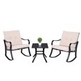 thumbnail image 2 of uhomepro 3 Pieces Patio Furniture Sets, Rocking Chair Outdoor Conversation Set, Bistro Set Backyard Porch Garden Poolside Balcony Use Furniture, 2 of 13
