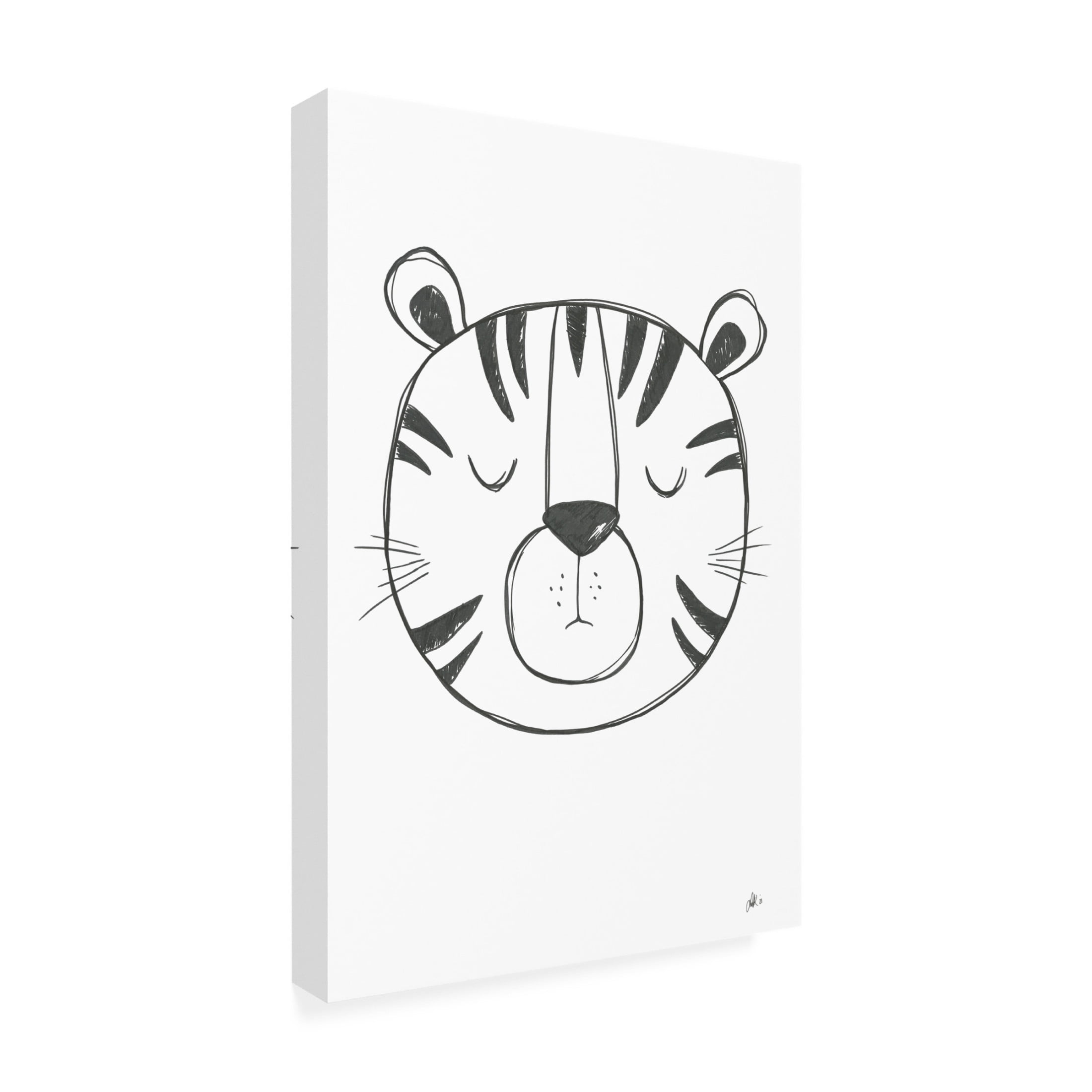 Canvas Wall Art - Lor Muller 'Tiger' Wall Art for Living Room, Bedroom, or Office Décor by Trademark Fine Art - 16 x 24 Inches