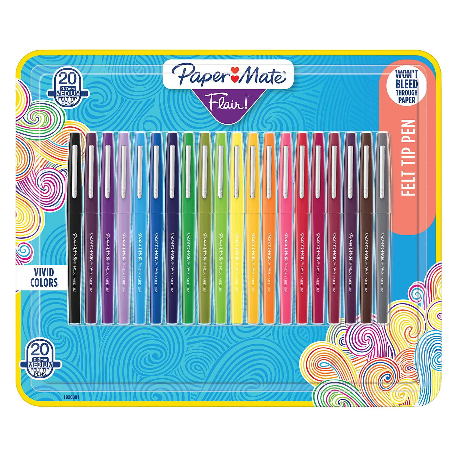 prinses Gehoorzaamheid herhaling Paper Mate Flair Pens, Assorted Colors, Pack of 20 - Walmart.com