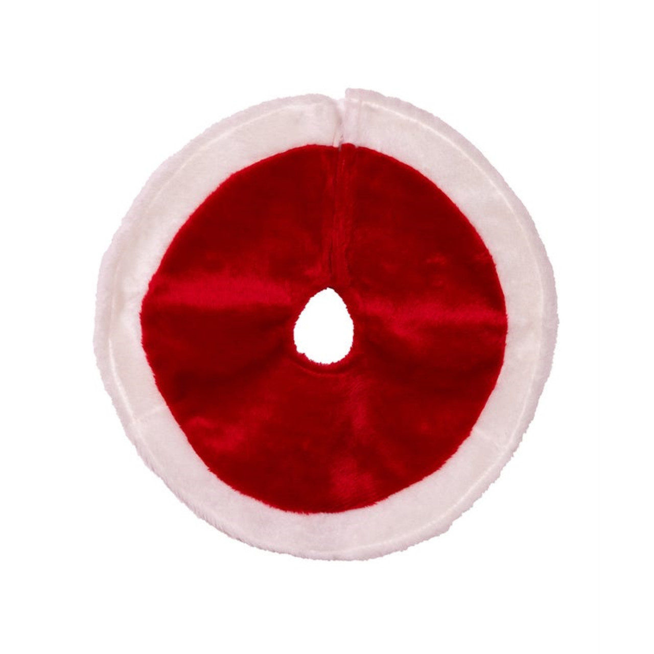 Kurt Adler 15in Red and White Plush Christmas Skirt photo 2