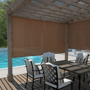 Coolaroo 4 x 6 Outdoor UV Blocking Cordless Solar Roller Shade Blind, Mocha
