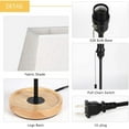 thumbnail image 3 of NEX Black Minimalist Bedside Lamps Pull Chain and Wood Base Set of 2, 3 of 7