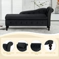 thumbnail image 2 of ACMEASE Upholstered Chaise Lounge with Right Armrest & Lumbar Pillow,Button Tufted Lounge Sofa with Storage,Lounge Chair Indoor,Modern Velvet Lounge Chair for Bedroom, Living Room and Office, Black, 2 of 7