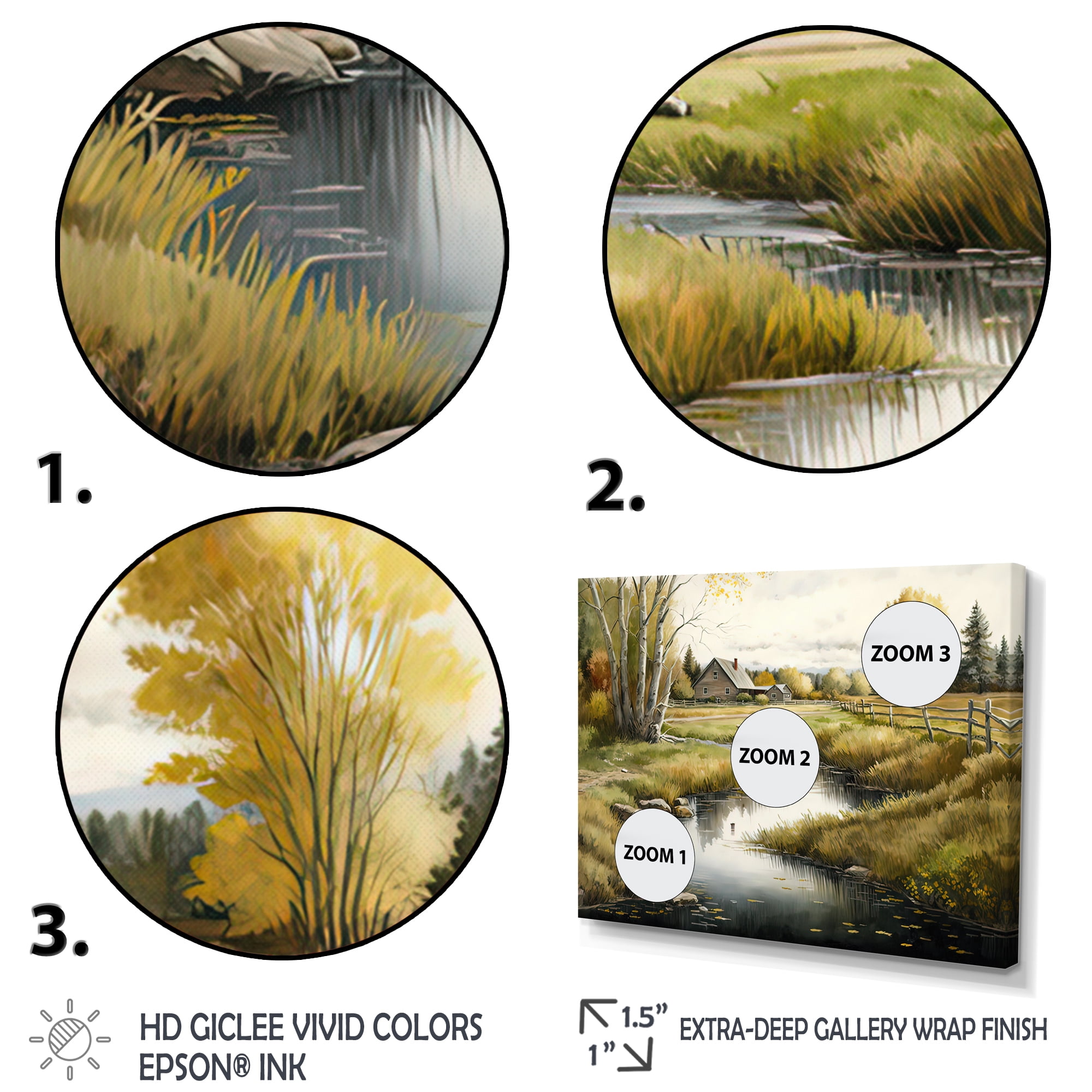 Designart Small River To The Barn Canvas Wall Art