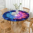 thumbnail image 3 of Colorful Tie Dye Burst Flower Pattern Round Fitted Tablecloth with Elastic Edge,Dining Table Cover Waterproof,Outdoor Round Tablecloth for Camping,Dining,Indoor and Outdoor, 3 of 7