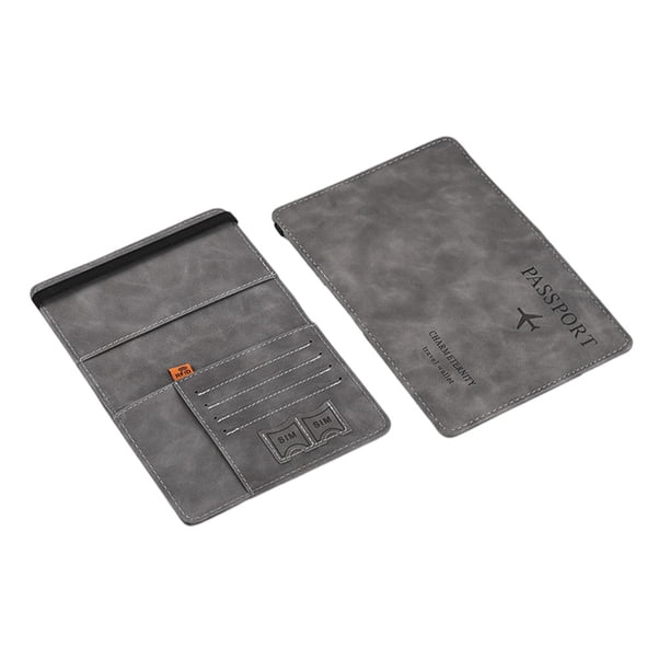 Minnieouse Porta pasaporte de viaje con bloqueo RFID con banda elástica, organizador de billetera, estuches para documentos, estuche para billetes Unisex Carteras Gris claro Minnieouse AP011456-03