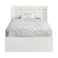 Sauder Parklane Platform Twin Bed with Headboard, Soft White Finish