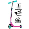 thumbnail image 2 of HALO Rise Above Prime 100mm Wheel Inline Scooter - Pink and Blue - 220 lbs Max Weight Unisex 5+, 2 of 6