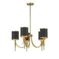 thumbnail image 5 of Matte Blackith Warm Brass Five Light Chandelier from the Quincy Collection, 5 of 6